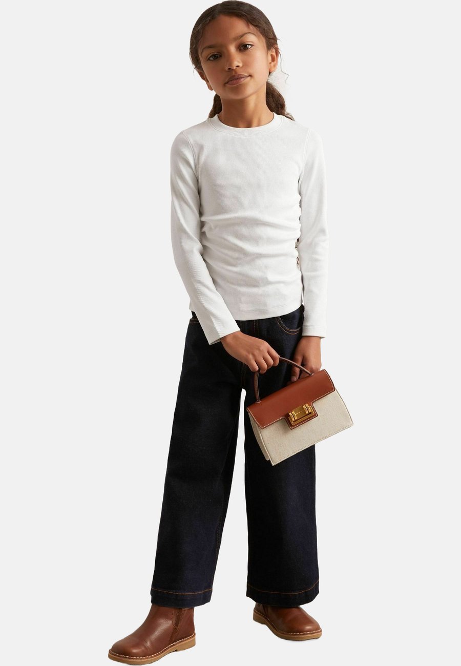 

Топ Reiss REISS TRINA COTTON JERSEY RUCHED LONG SLEEVE T-SHIRT, Ivory/White