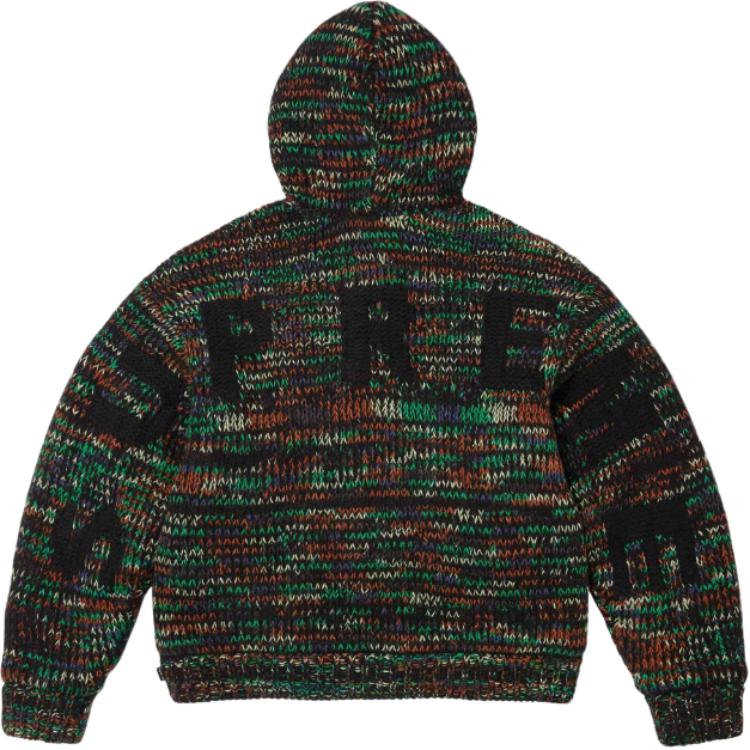 FW25 WEEK18 Толстовка с капюшоном на молнии с подкладкой из искусственного меха Unisex Supreme, зеленый mixed color/зеленый mélange — фото 4