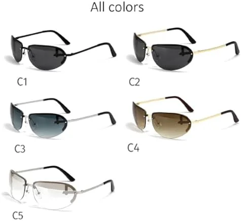 

Полуободковые панк-солнцезащитные очки 2027 года для женщин, мужчин, для спорта, для активного отдыха, с защитой от УФ-излучения UV400 MTZJH, Gradient Grey