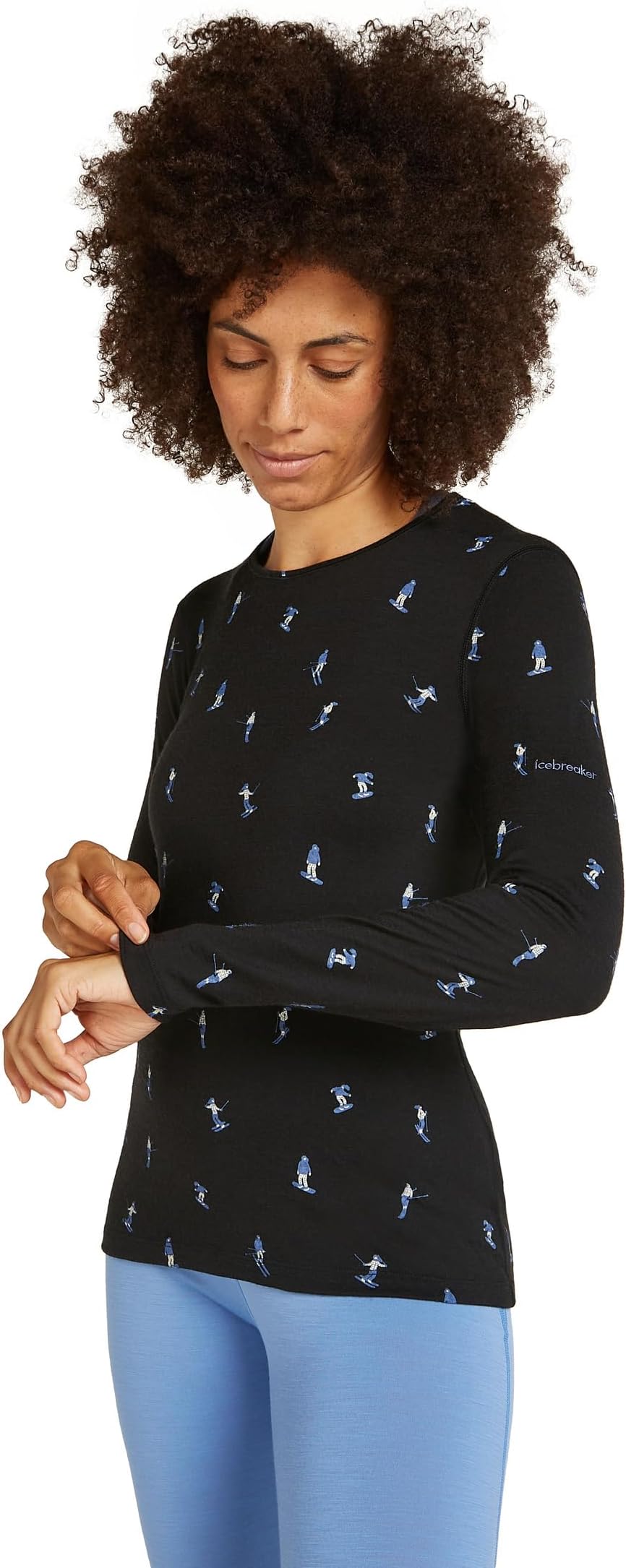 

Лонгслив Icebreaker Merino 200 Oasis Long Sleeve Crewe Snow Day, черный