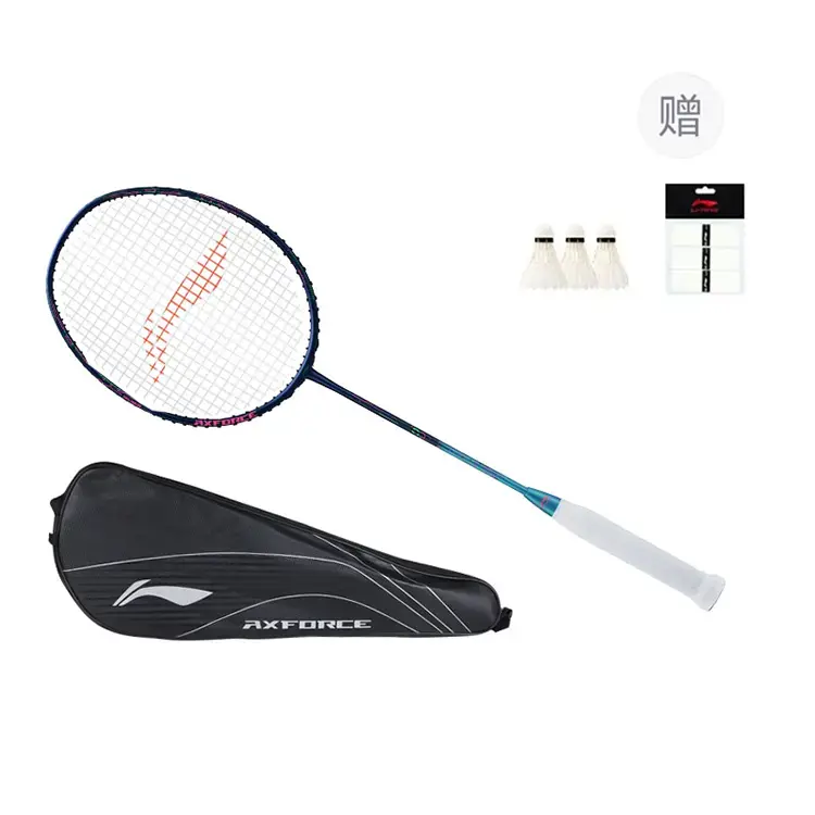 

LINING Thunder 50 Full Carbon бадминтонная ракетка атакующего типа с утяжеленной головкой, жестким стержнем, верхний класс 675mm blue green