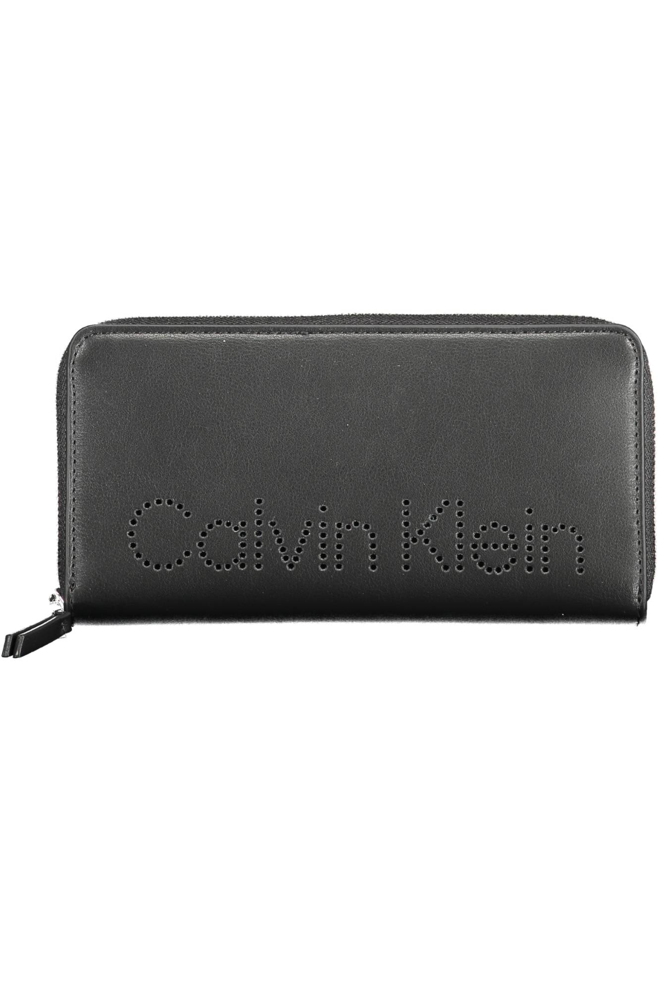 

Женский кошелек Calvin Klein с перфорацией и молнией, черный