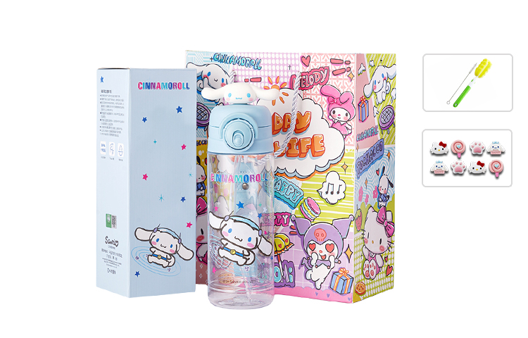 

Пластиковые стаканы для воды Sanrio, Jade Cinnamon Dog (Including Cleaning Tools + Hello Kitty Stickers + Gift Bag)