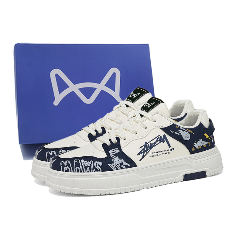 

Износостойкие, дышащие, нескользящие, низкие мужские кроссовки MIIOW, White Blue[Box]