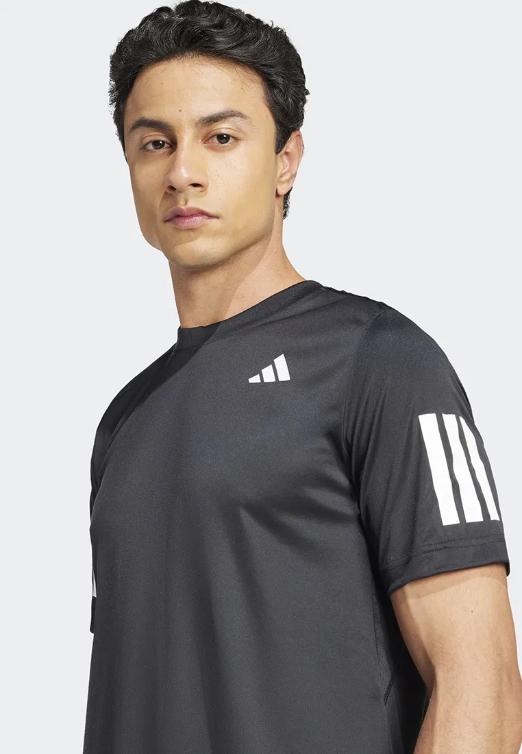 Футболка теннисная Climacool с тремя полосками, Club, Adidas, черный — фото 3