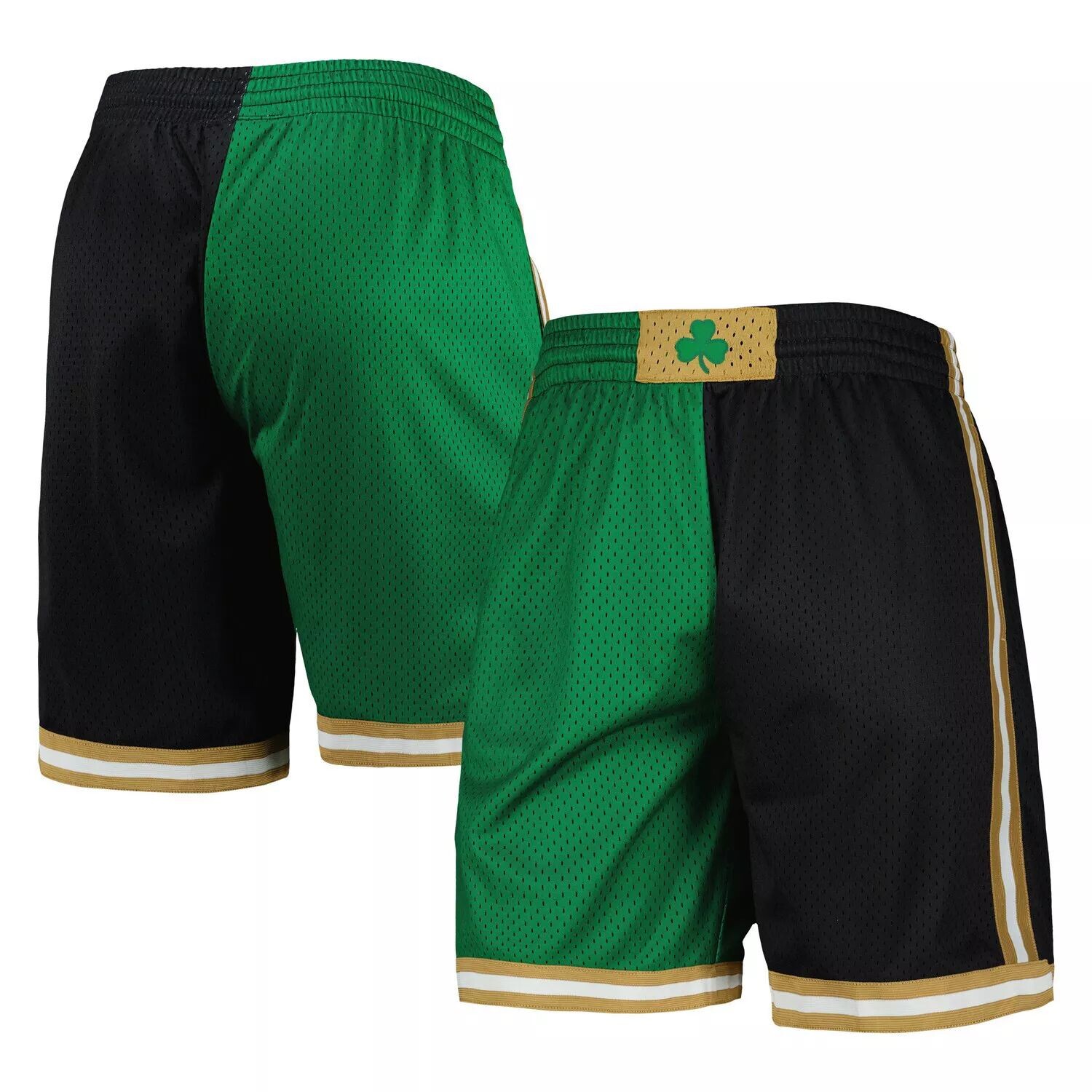 

Мужские шорты Mitchell & Ness Kelly Green/Black Boston Celtics Hardwood Classics 2007 с разрезом Swingman