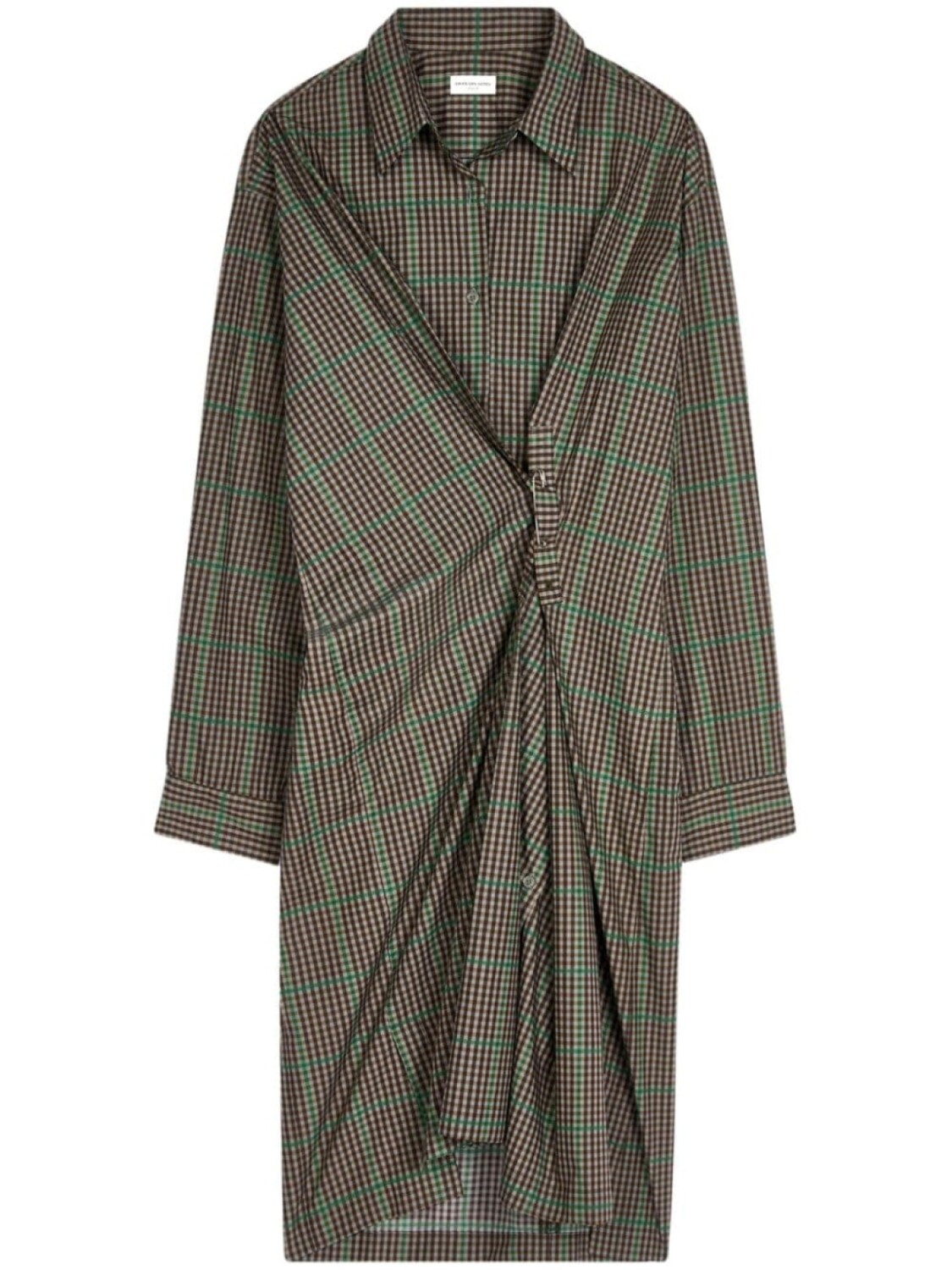 

DRIES VAN NOTEN платье миди в клетку, зеленый