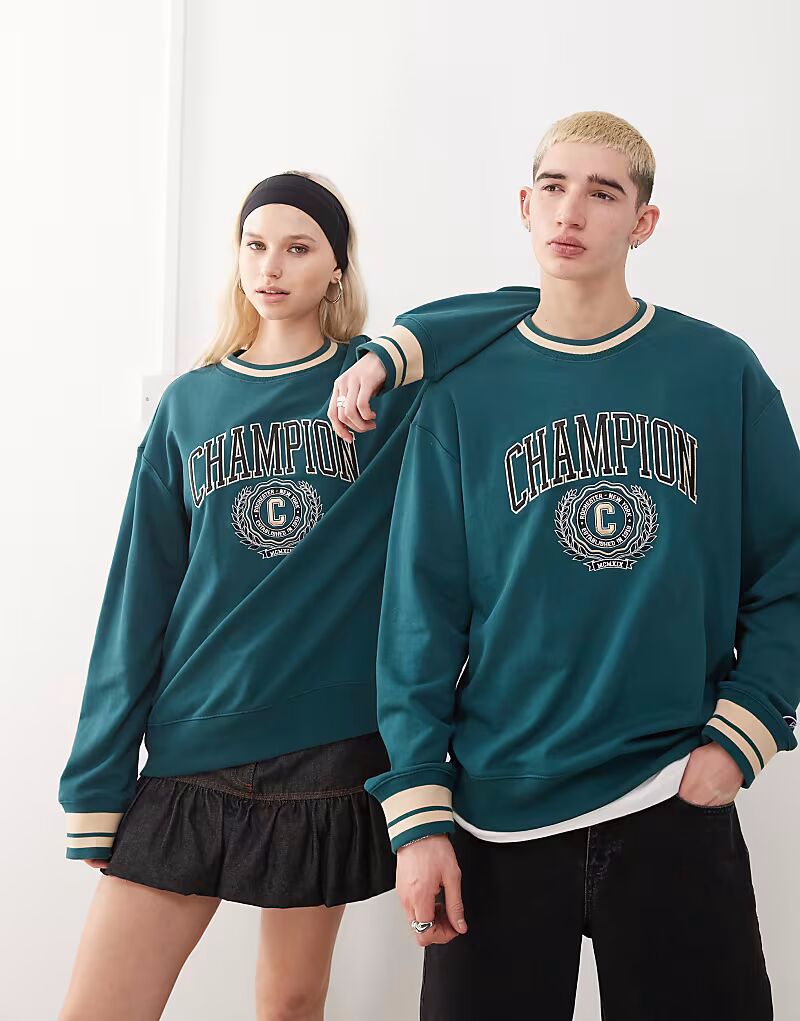 

Футболка-унисекс Champion College с круглым вырезом зеленого цвета