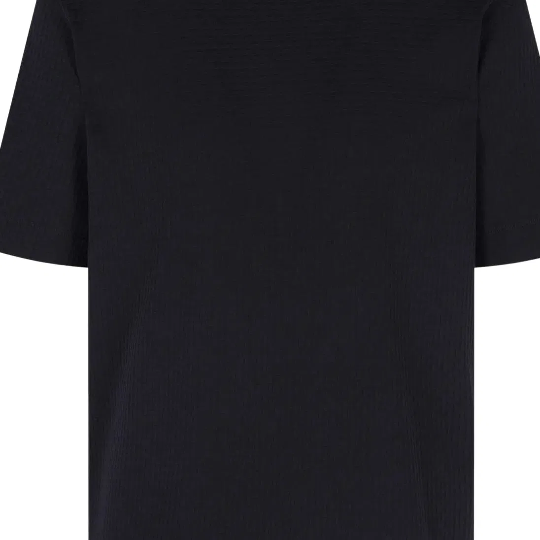 Футболка из текстурированного хлопка Emporio Armani Marine Blue — фото 2