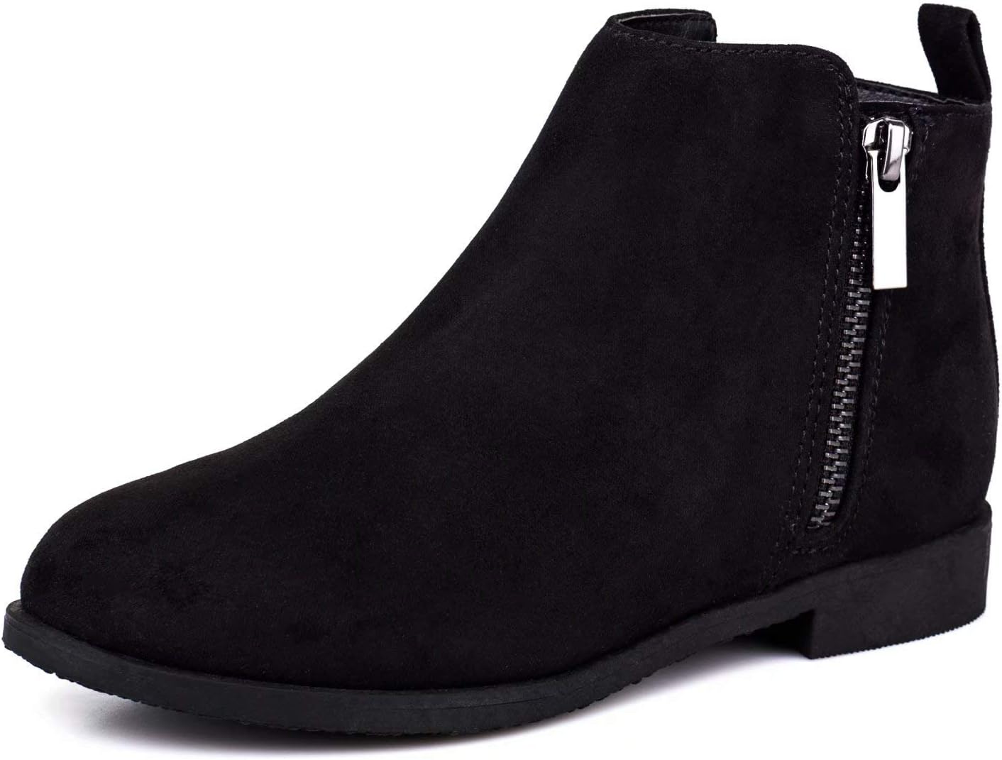 

Детские ботинки Harvest Land для девочек, утепленные ботильоны с боковой молнией, низкий каблук, короткие зимние ботинки, противоскользящие, для малышей и старших детей, Black