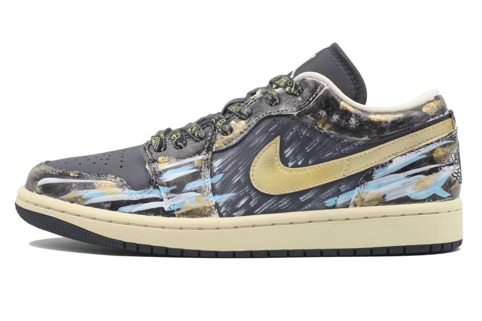 

Jordan Air 1 Abrasion Resistant Low top Vintage Basketball Shoes Unisex Black