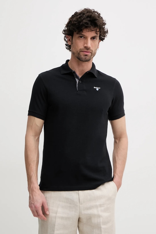 

Хлопковая поло Tartan Pique Polo Shirt Barbour, черный