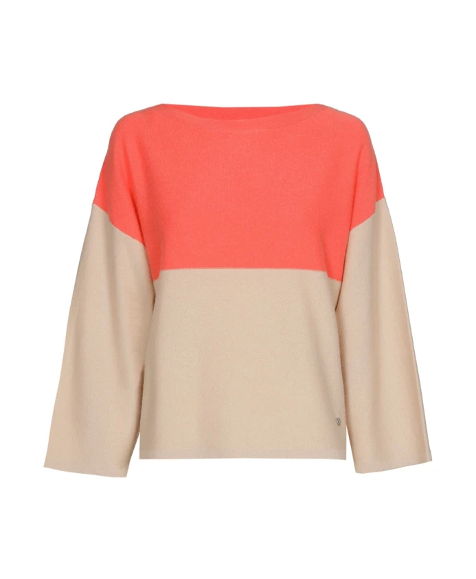 

Роскошный полосатый свитер из шерсти и кашемира Marie Mãro, оранжевый