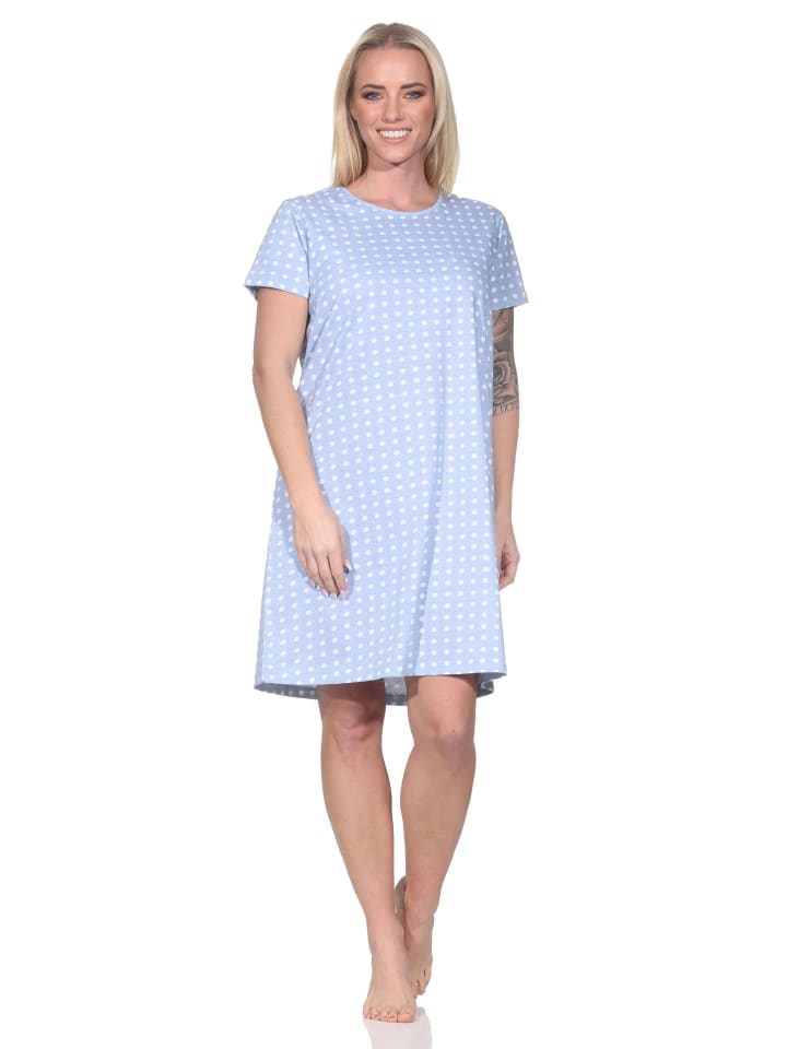 

Ночная рубашка в клетку с короткими рукавами, размер 126, 10 800, синего цвета NORMANN