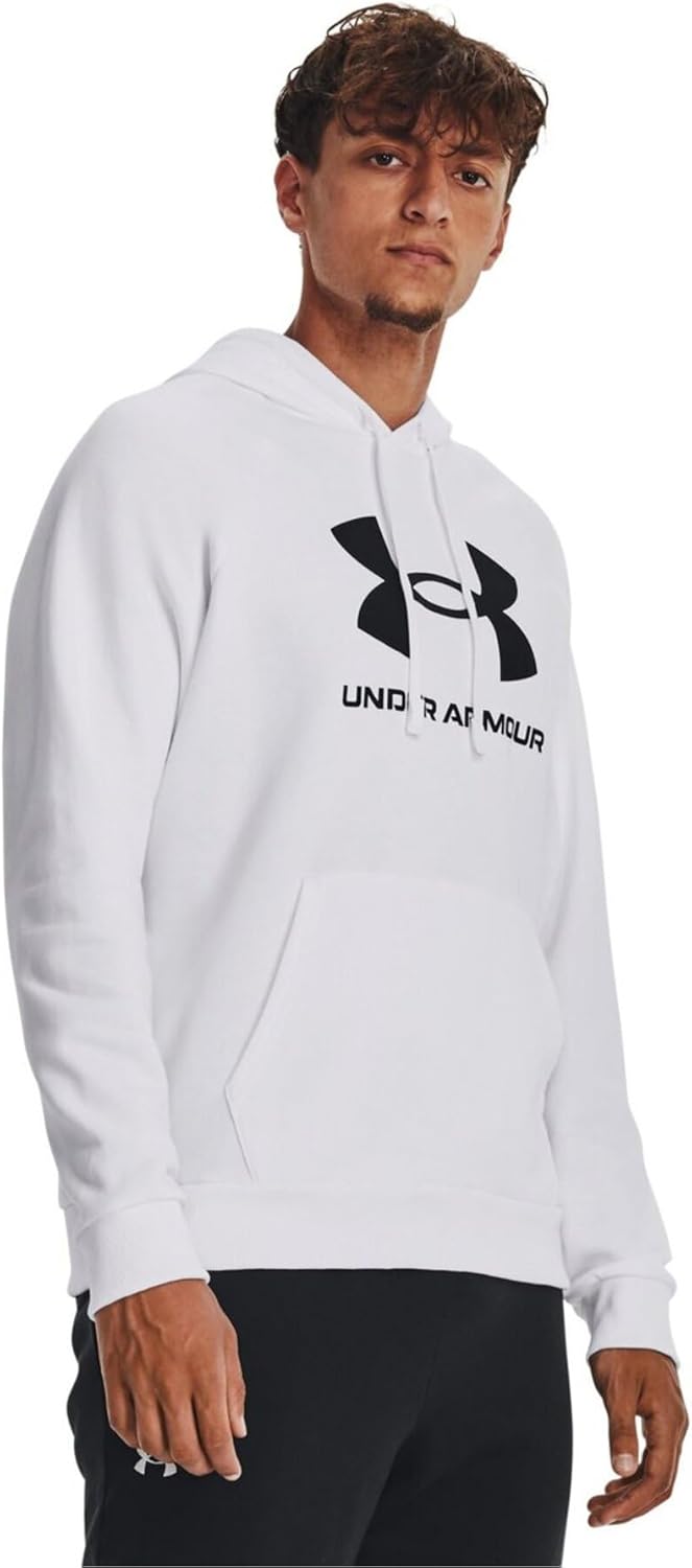 

Мужская тренировочная флисовая толстовка UNDER ARMOUR UA Rival с логотипом, белый/черный