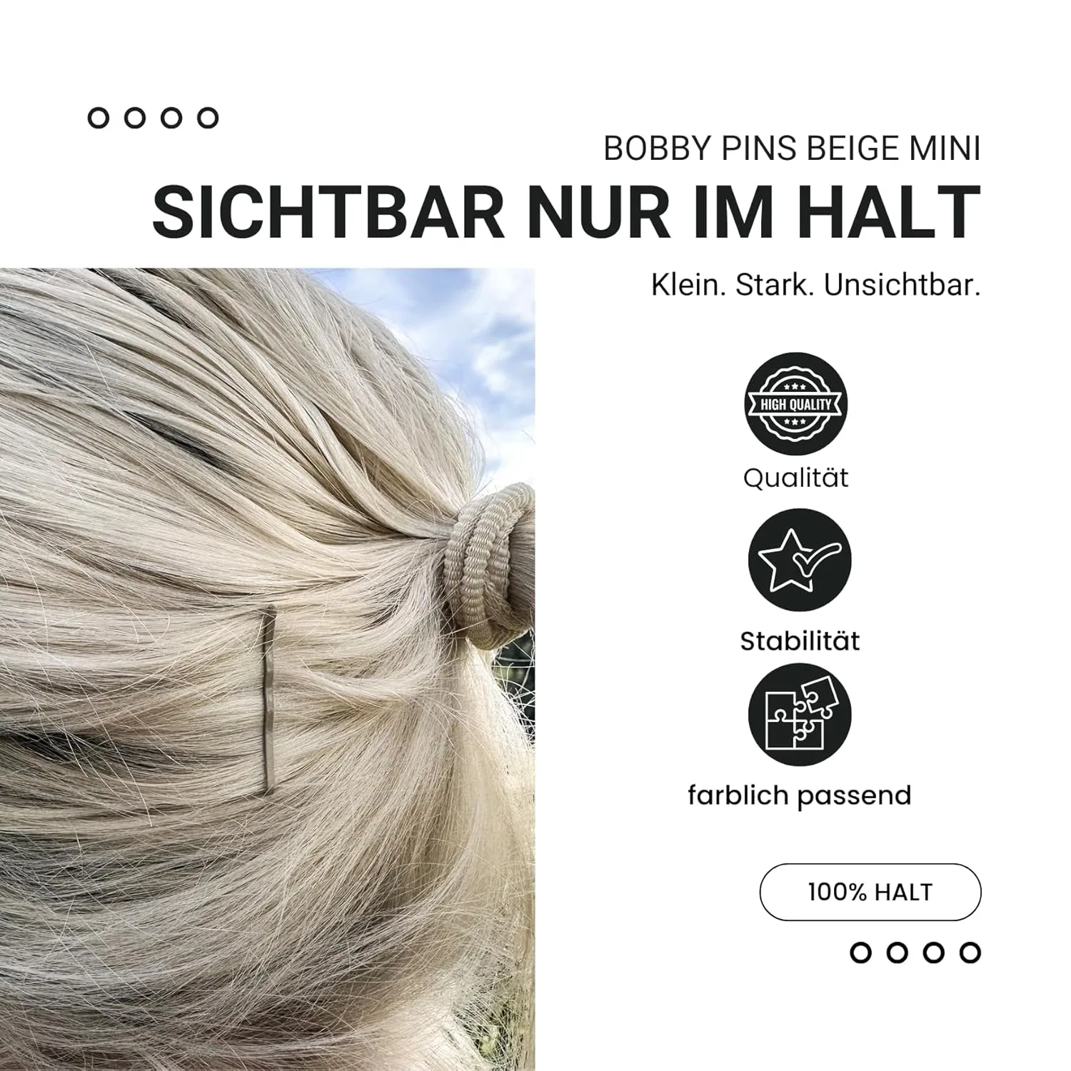 Набор из 50 мини-невидимок 3.4 см бежевые от HAARallerliebst Haarallerliebst, Beige (50 Pieces) — фото 3