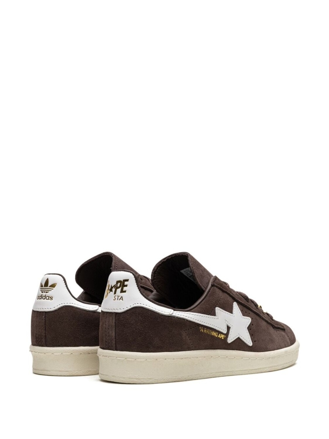 Кеды Campus 80 Brown из коллаборации с BAPE Adidas, коричневый — фото 3