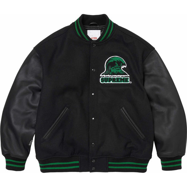

Куртка wave varsity jacket 'black green' Supreme, черный