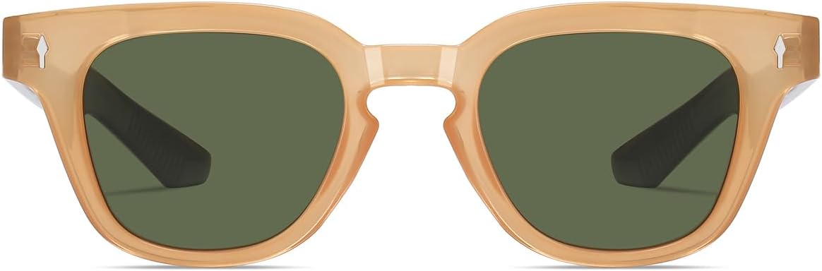 

Модные солнцезащитные очки в квадратной оправе для женщин, с ацетатными дужками, унисекс, поляризованные, мужские, защита от УФ-излучения UV400 Tr90 weiyuchen, Brown With Green