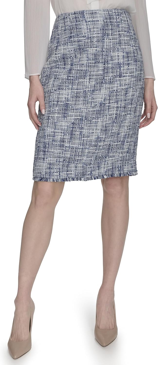 

Женский твидовый пиджак Calvin Klein с открытым передом, Cream Multi