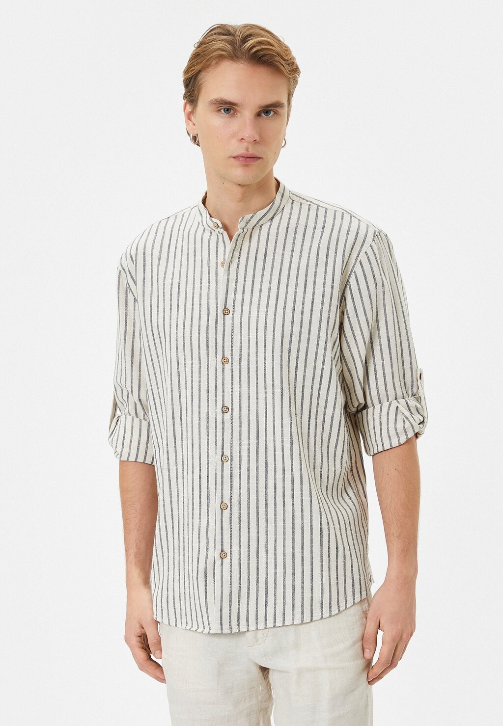 

Рубашка MANDARIN BUTTONED Koton, темно-синий