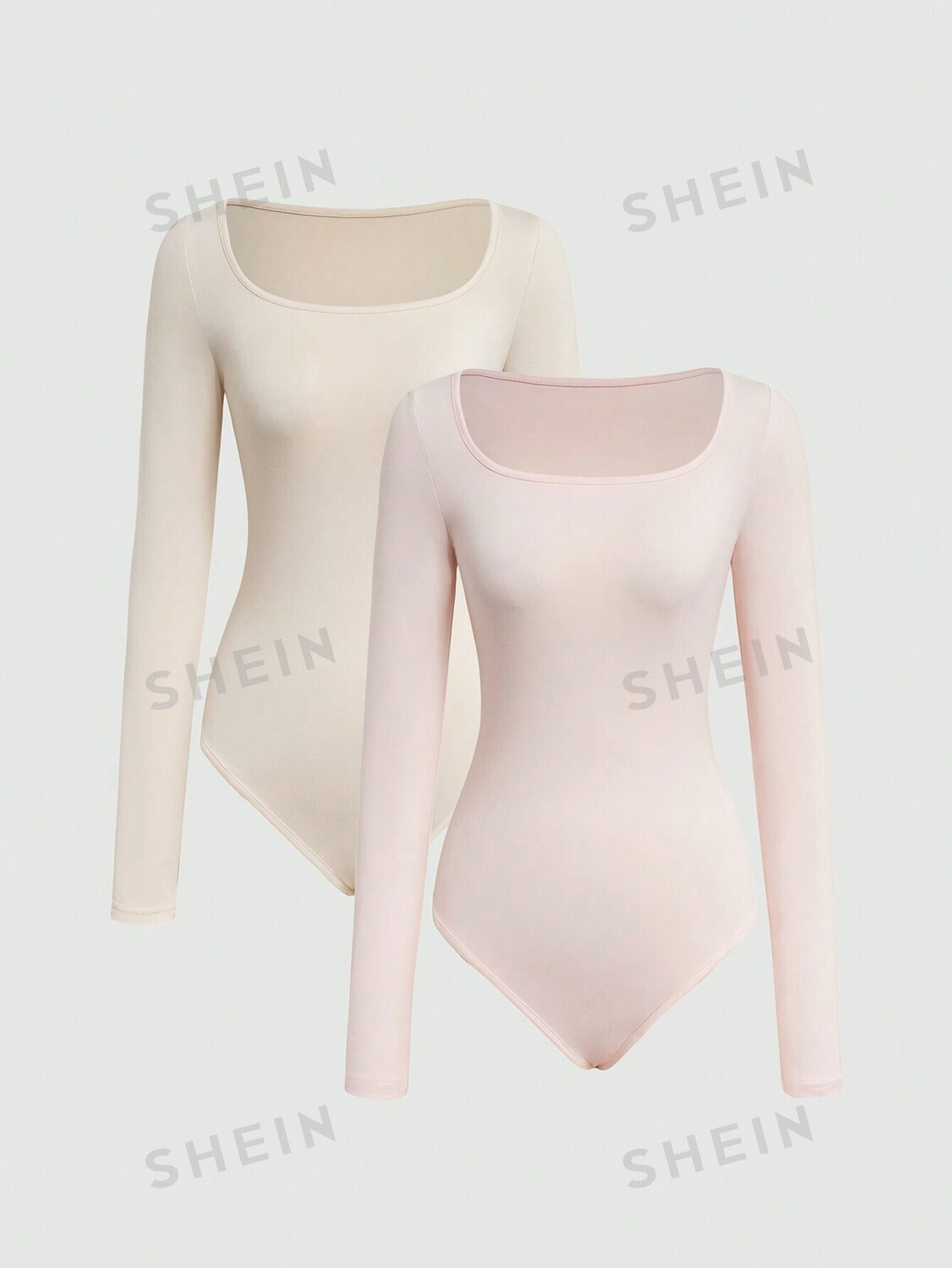 

Боди женское Shein Mod с длинными рукавами, розовый