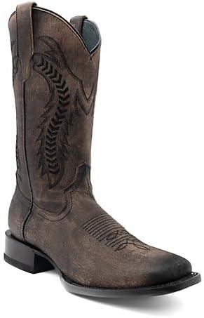 

Мужские повседневные ботинки Ferrini Mens Ashton с вышивкой, квадратный носок, без застежек, средний голень - коричневые Ferrini Italia