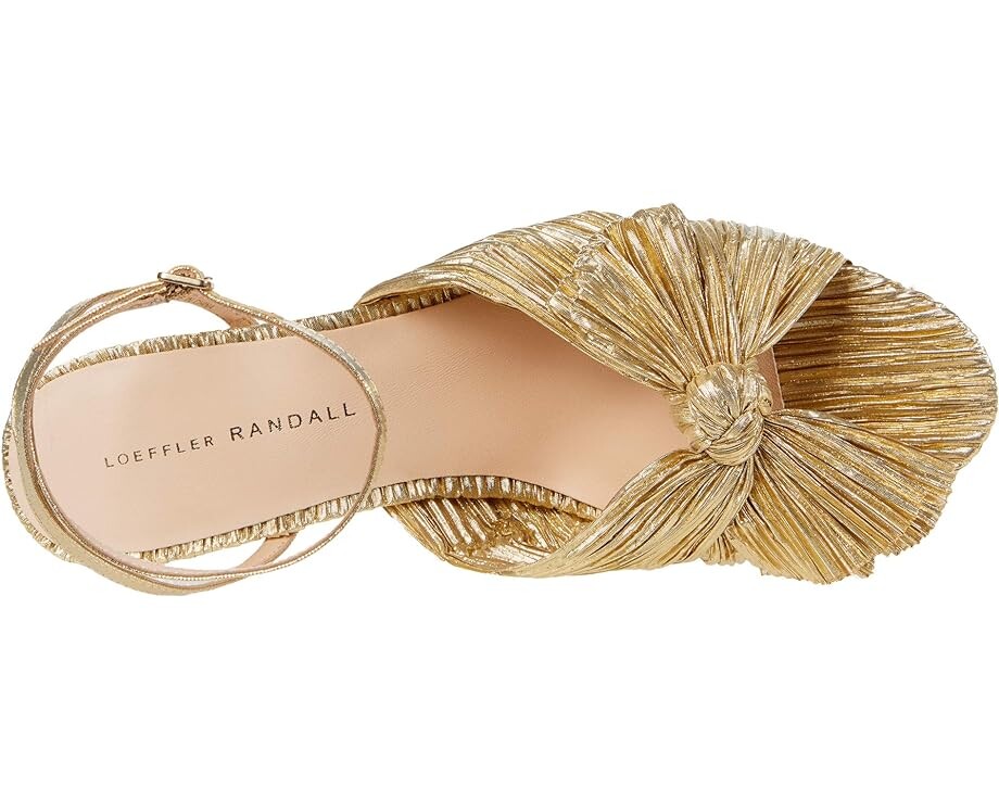 Туфли Loeffler Randall Dahlia Pleated Knot Mule with Ankle Strap, золотой — фото 2