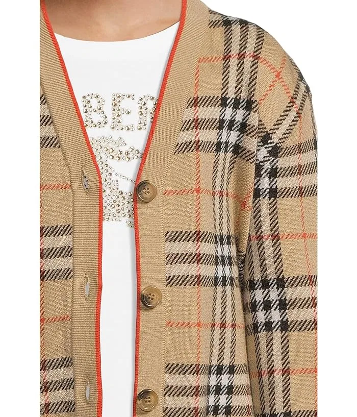 Свитер с шахматным принтом Graham Burberry Kids, Sand IP Check — фото 3