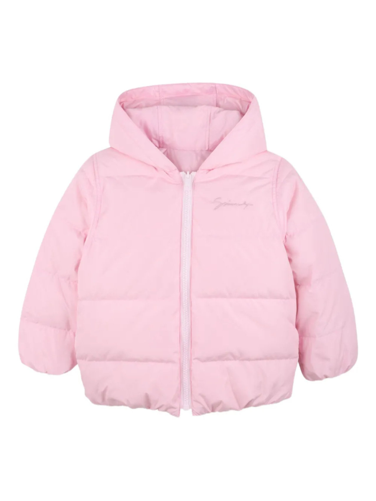 

Givenchy Kids пуховик с вышитым логотипом, розовый