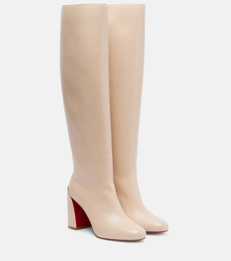 Кожаные высокие сапоги до колена Christian Louboutin, Pearl
