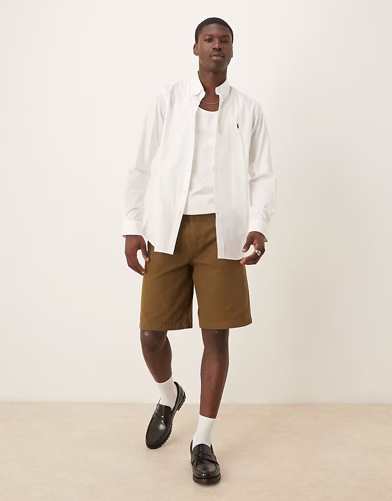 Рубашка Polo Ralph Lauren Custom Fit белого цвета — фото 2