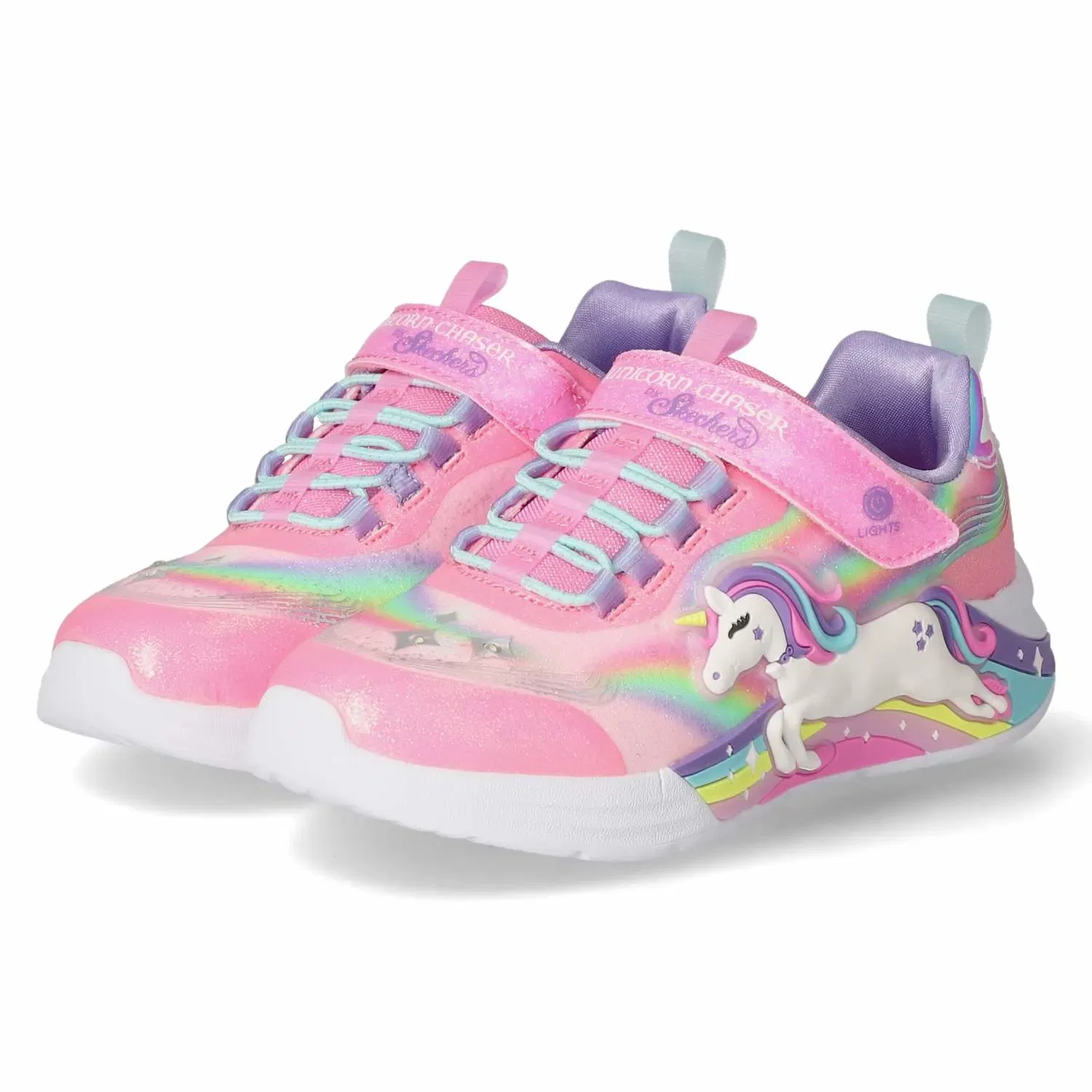 Кроссовки низкие с подсветкой Skechers, розовый