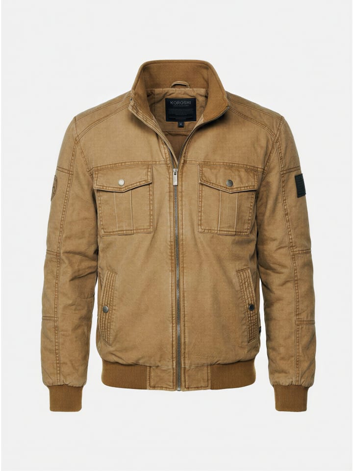 

KOROSHI Легкая короткая хлопковая куртка бежевого цвета