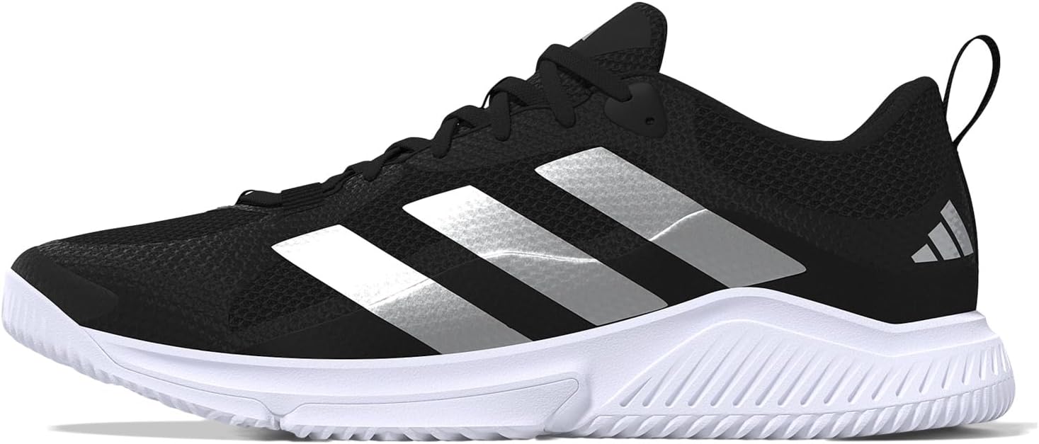 Кроссовки Adidas Court Team Bounce 2.0 Volleyball Shoes, Black/Silver Metallic/White — фото 4