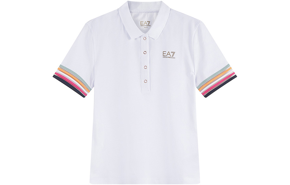 

EMPORIO ARMANI Женская рубашка-поло EA7 SS23, белая