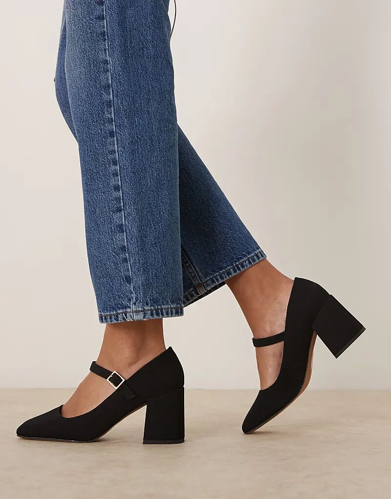 Туфли Selene Mary Jane на каблуке средней высоты ASOS DESIGN черного цвета