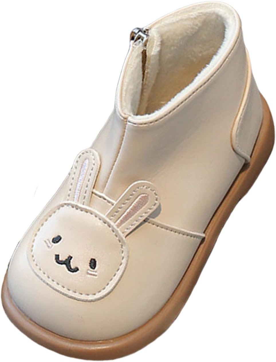 

Детские короткие ковбойские сапожки с милым принтом кролика, низкий каблук, ботинки-комбат для детей, плюшевые, удобные, противоскользящие сапожки для маленьких ковбоев Generic, White