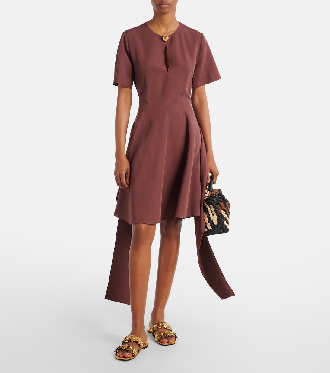 Босоножки Petal Flower из металлизированной кожи Loewe, золотой — фото 3