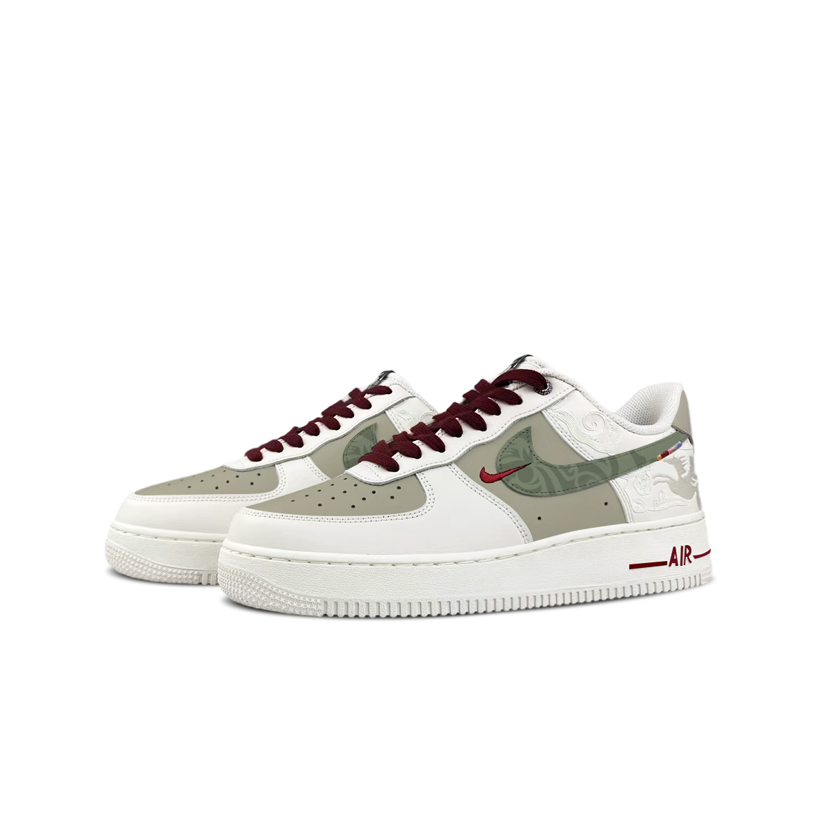 Air Force 1 BNK Celestial Horse Auspicious Clouds устойчивые к истиранию дышащие низкие скейтборд-кроссовки Unisex Nike, sky horse auspicious clouds — фото 4