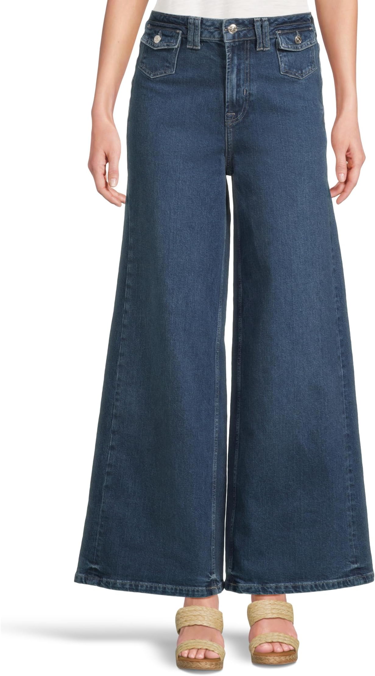 

Джинсы Free People We The Free Kellee High-rise Palazzo Jeans, цвет Blue Night