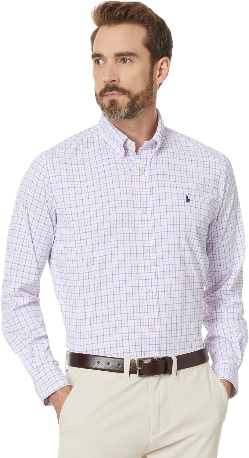 

Рубашка Polo Ralph Lauren Classic Fit Plaid Performance Shirt, цвет Harbor Pink/Harbor Island Blue