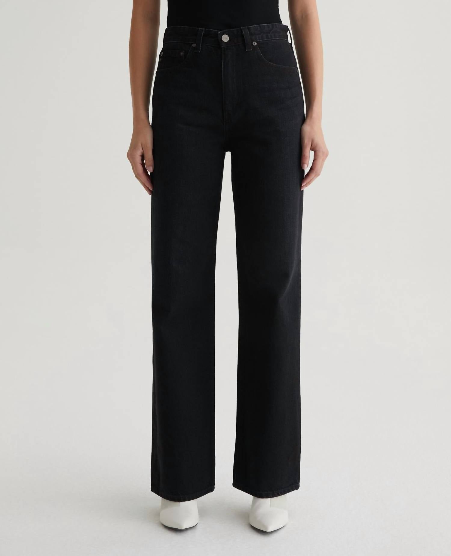 

Kora джинсы с высокой посадкой и широкими штанинами в черном цвете AG Jeans