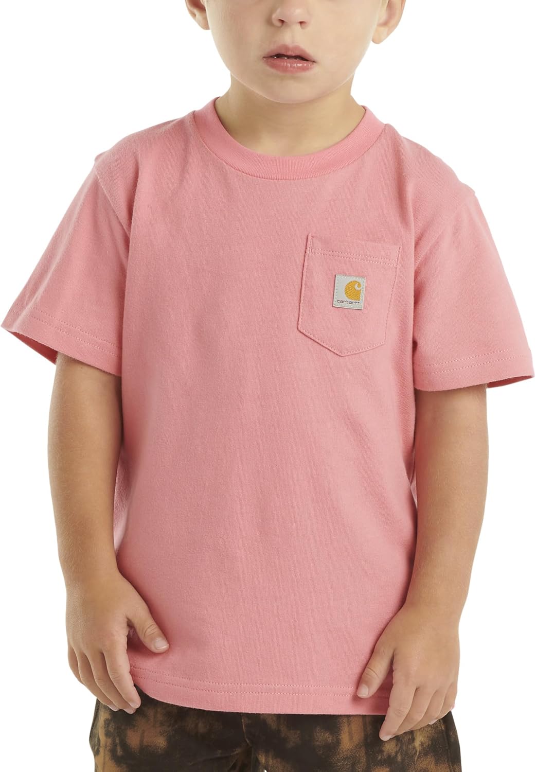 Детская футболка Carhartt с коротким рукавом и карманом, Bright Pink Lemonade — фото 4