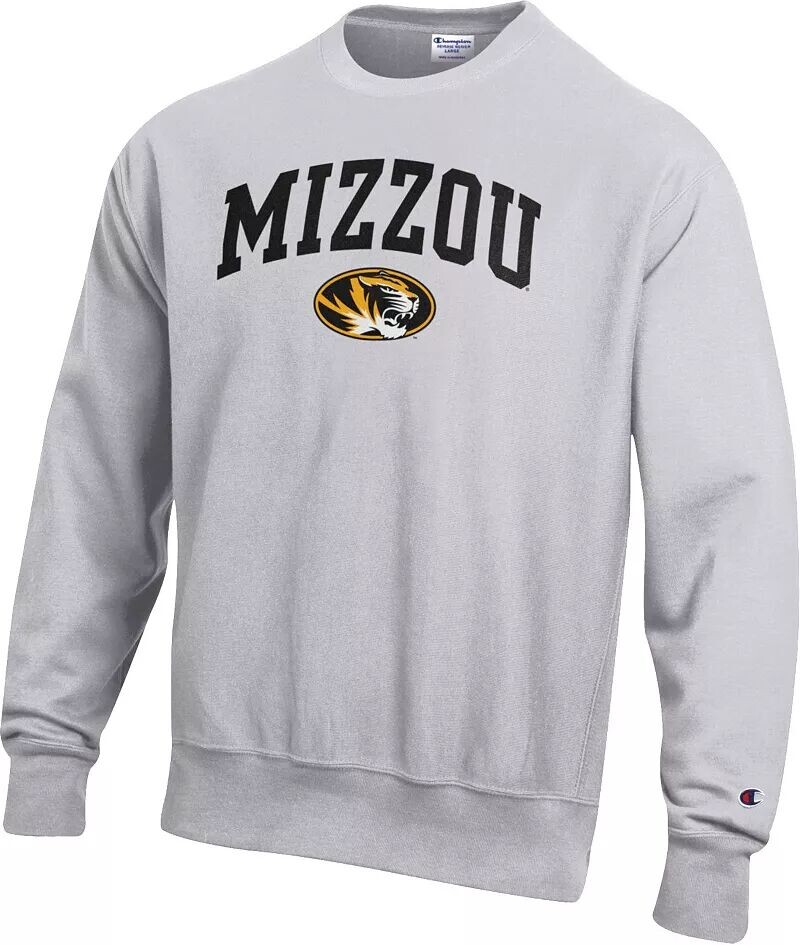 

Мужская серая толстовка с круглым вырезом обратного плетения Champion Missouri Tigers
