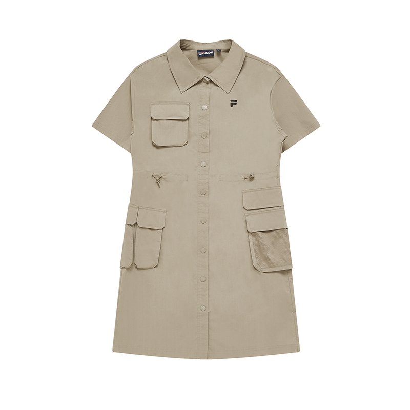 

FILA FUSION Женское платье с коротким рукавом из серии Trending Street цвета misty khaki