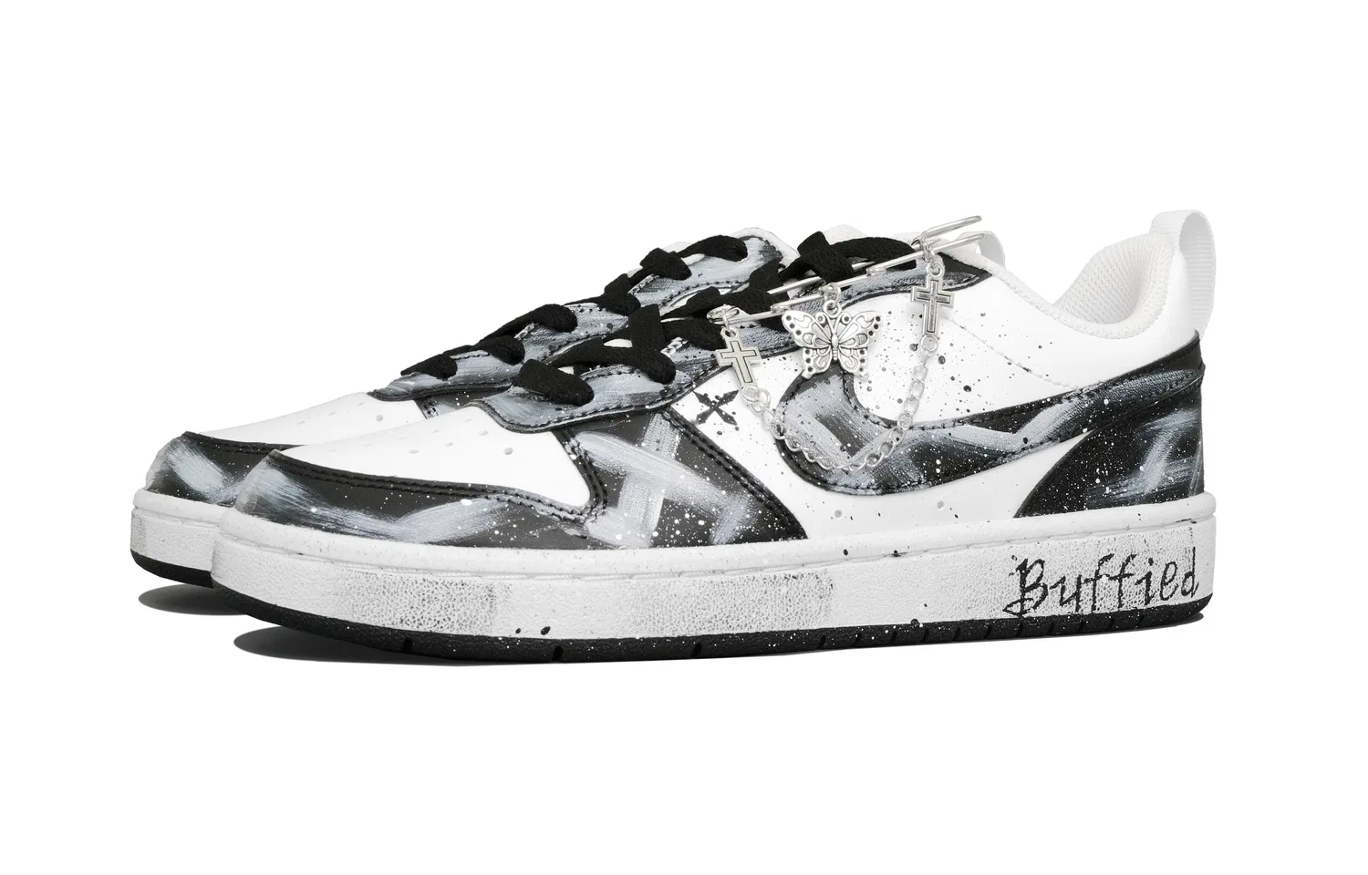 Кроссовки для скейтбординга Nike Court Borough Butterfly Ritual Low Black — фото 4