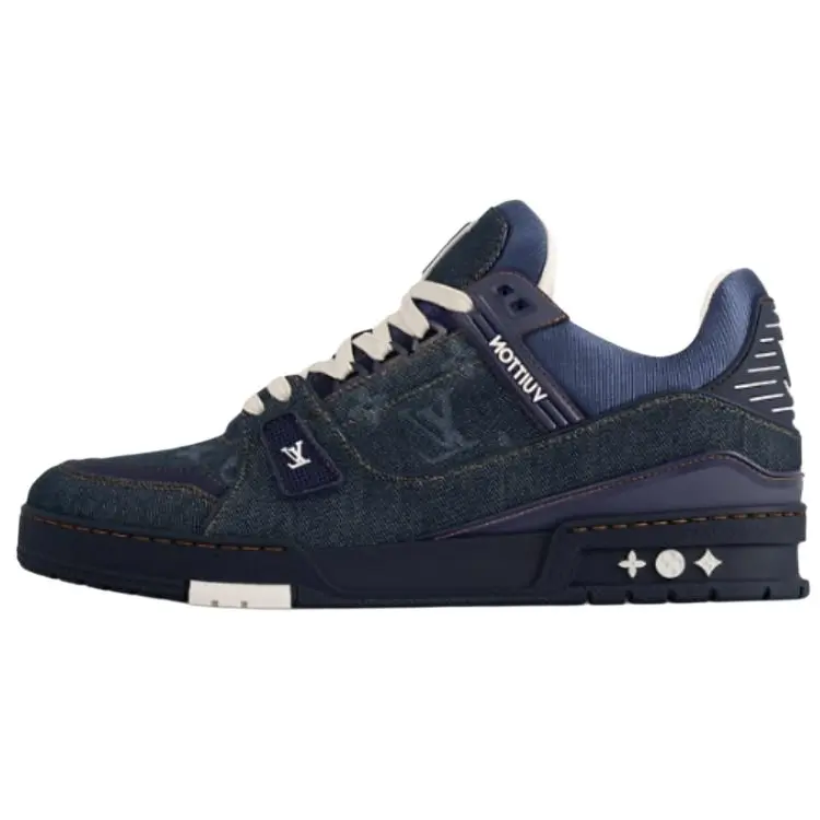 LOUIS VUITTON Кроссовки для скейтбординга Trainer Low Top, женские, темно-синие