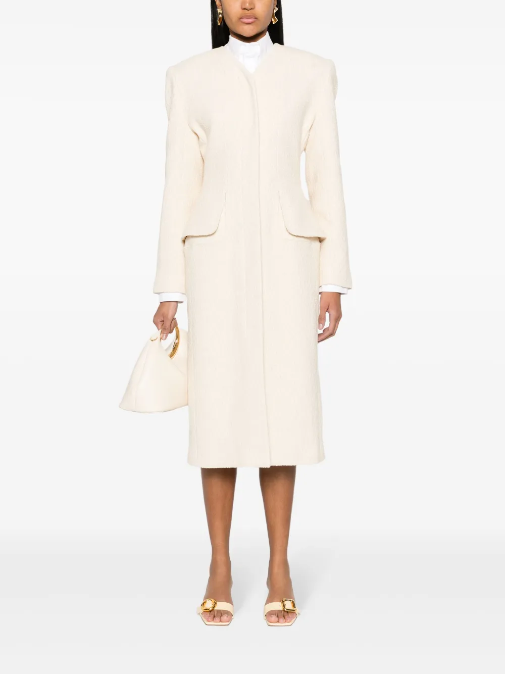 Пальто макси Le Manteau Cubo JACQUEMUS, нейтральный — фото 2