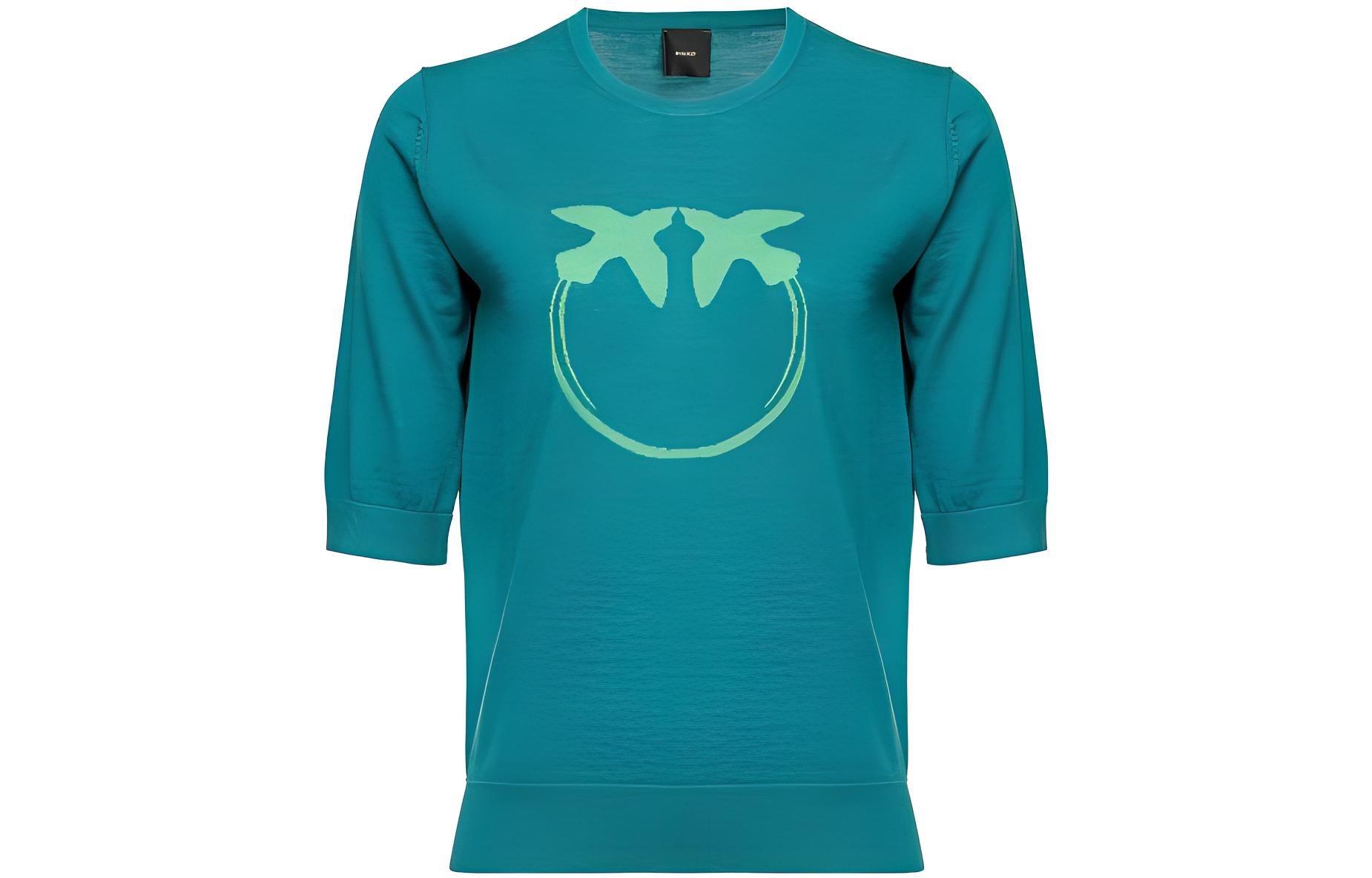 

Трикотажная женская зеленая футболка PINKO